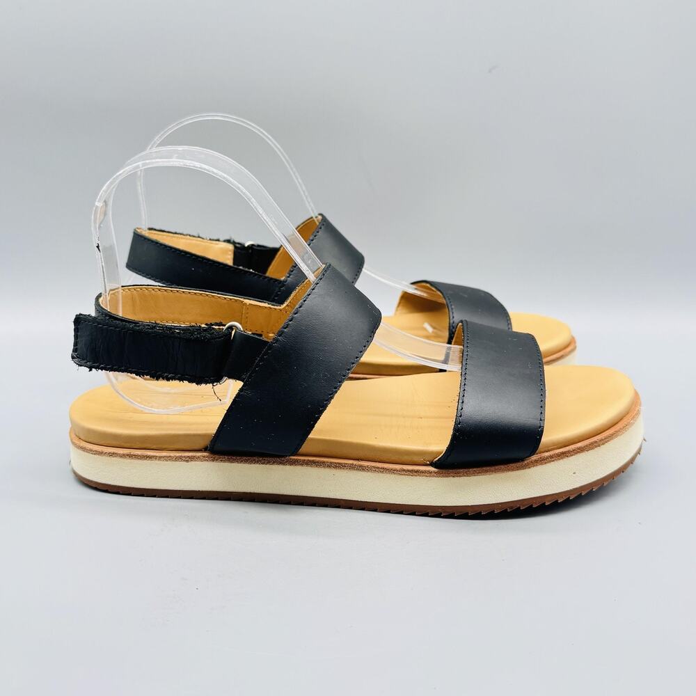 Nisolo Sandals Womens 10 Black Leather Go To Platform Slingback Strappy Shoes